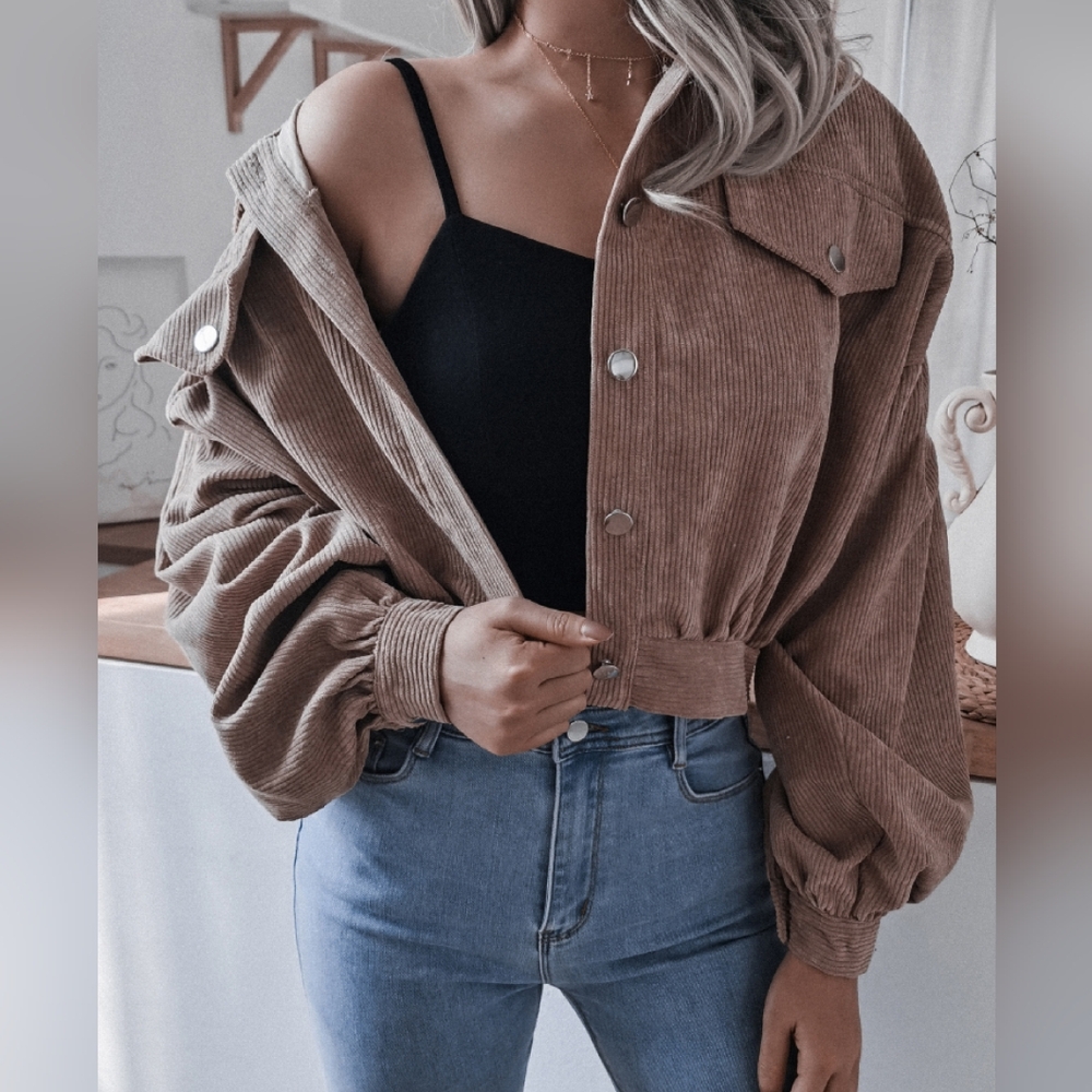 Quinn Lantern Cord Jacket - Khaki - Picture 2 of 4